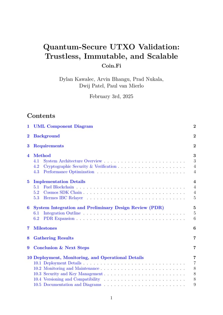 First page of Quantum-Secure UTXO Validation